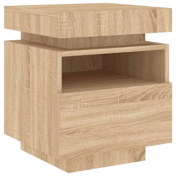vidaXL Nattbord med LED 2 stk sonoma eik 40x39x48,5 cm