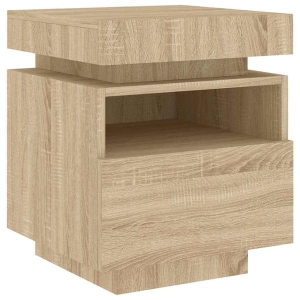 vidaXL Nattbord med LED 2 stk sonoma eik 40x39x48,5 cm