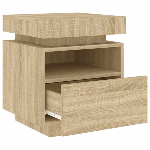 vidaXL Nattbord med LED 2 stk sonoma eik 40x39x48,5 cm