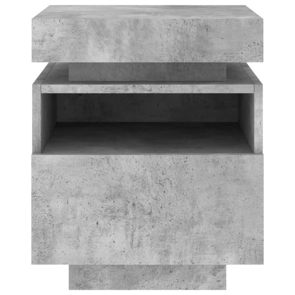 vidaXL Nattbord med LED 2 stk betonggrå 40x39x48,5 cm
