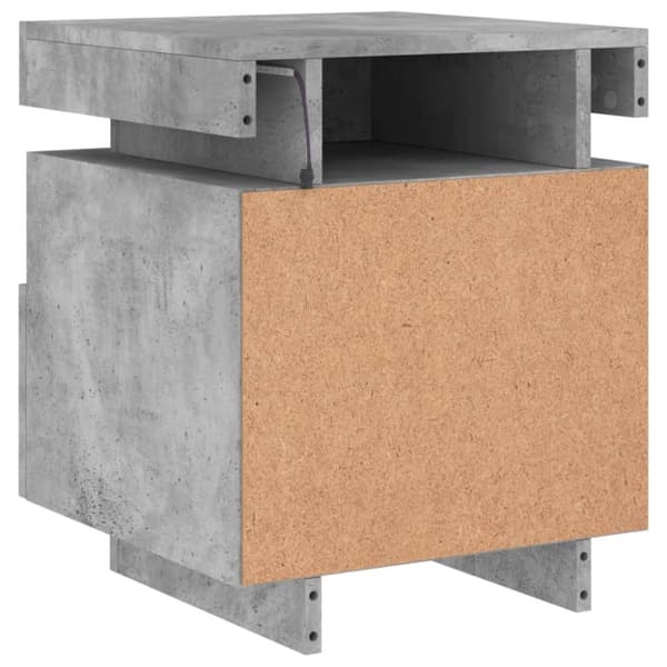 vidaXL Nattbord med LED 2 stk betonggrå 40x39x48,5 cm