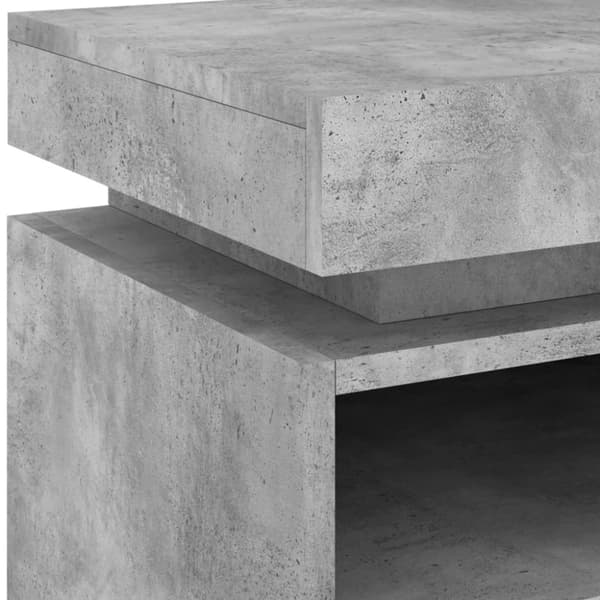 vidaXL Nattbord med LED 2 stk betonggrå 40x39x48,5 cm