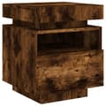 Miniatyrbillede 6 af 11: vidaXL sengeborde 2 stk. med LED-lys 40x39x48,5 cm røget egetræsfarve