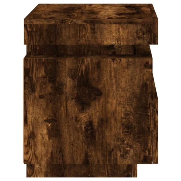 vidaXL sengeborde 2 stk. med LED-lys 40x39x48,5 cm røget egetræsfarve