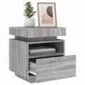 Miniatyrbilde 4 av 11: vidaXL Nattbord med LED 2 stk grå sonoma 40x39x48,5 cm