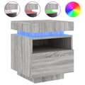 Miniatyrbilde 5 av 11: vidaXL Nattbord med LED 2 stk grå sonoma 40x39x48,5 cm