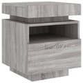 Miniatyrbilde 6 av 11: vidaXL Nattbord med LED 2 stk grå sonoma 40x39x48,5 cm