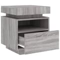 Miniatyrbilde 7 av 11: vidaXL Nattbord med LED 2 stk grå sonoma 40x39x48,5 cm
