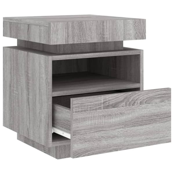 vidaXL Nattbord med LED 2 stk grå sonoma 40x39x48,5 cm