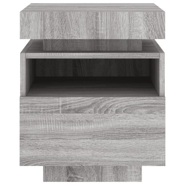 vidaXL Nattbord med LED 2 stk grå sonoma 40x39x48,5 cm