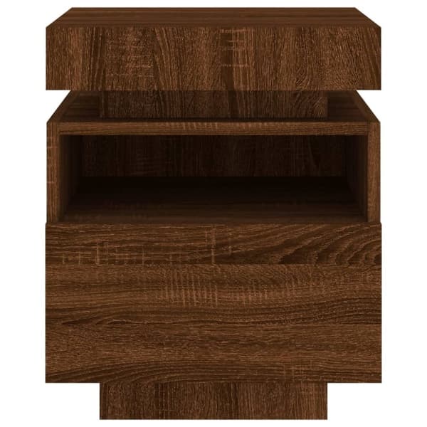 vidaXL Nattbord med LED 2 stk brun eik 40x39x48,5 cm