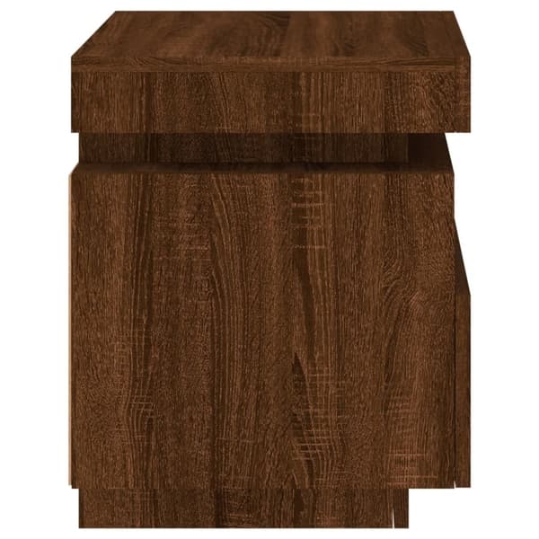 vidaXL Nattbord med LED 2 stk brun eik 40x39x48,5 cm
