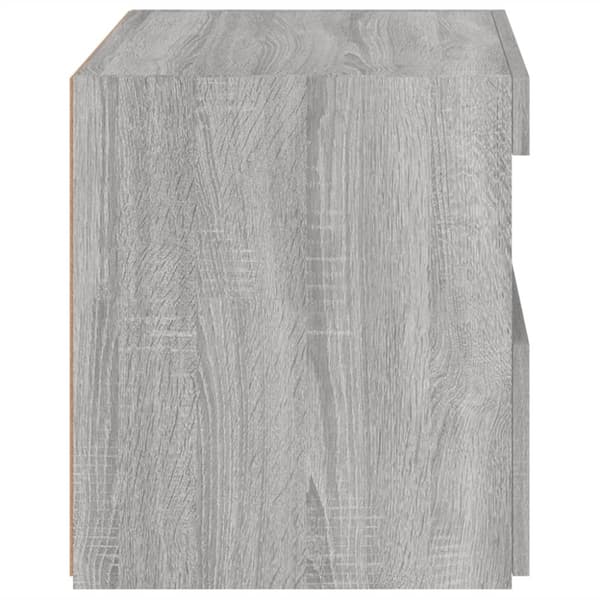 vidaXL Nattbord med LED grå sonoma 50x40x45 cm