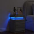 Miniatyrbilde 4 av 11: vidaXL Nattbord med LED grå sonoma 35x39x55 cm