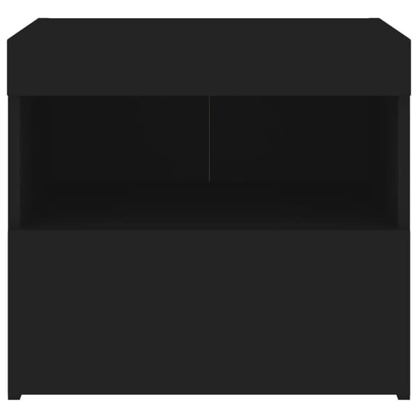 vidaXL Sängbord med LED-lampor svart 50x40x45 cm