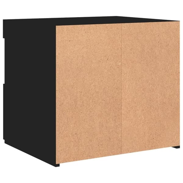 vidaXL Sängbord med LED-lampor svart 50x40x45 cm