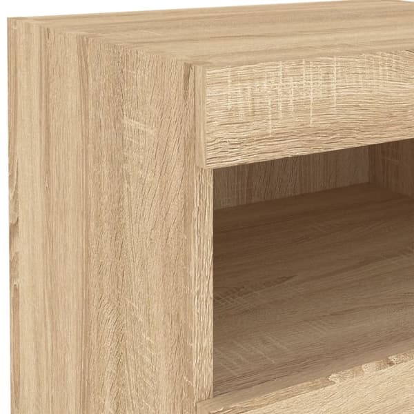 vidaXL sengebord med LED-lys 50x40x45 cm sonoma-eg