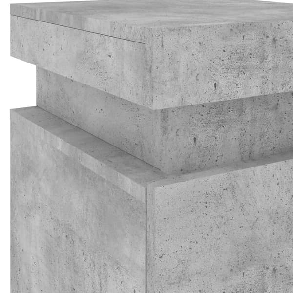 vidaXL sengebord med LED-lys 35x39x55 cm betongrå