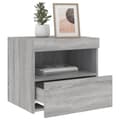 Pikkukuva 5 / 11: vidaXL Yöpöydät LED-valoilla 2 kpl harmaa Sonoma 50x40x45 cm