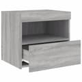Pikkukuva 8 / 11: vidaXL Yöpöydät LED-valoilla 2 kpl harmaa Sonoma 50x40x45 cm