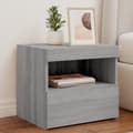 Pikkukuva 1 / 11: vidaXL Yöpöydät LED-valoilla 2 kpl harmaa Sonoma 50x40x45 cm