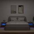 Miniatyrbillede 4 af 11: vidaXL sengeborde 2 stk. med LED-lys 50x40x45 cm brun egetræsfarve