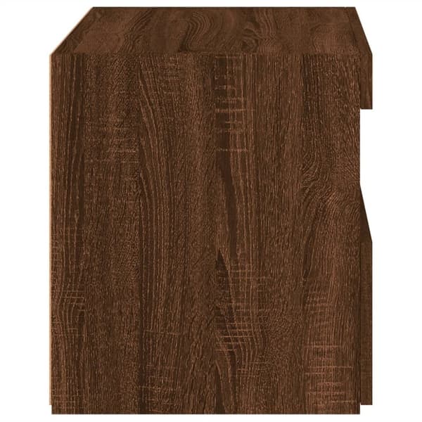 vidaXL sengeborde 2 stk. med LED-lys 50x40x45 cm brun egetræsfarve