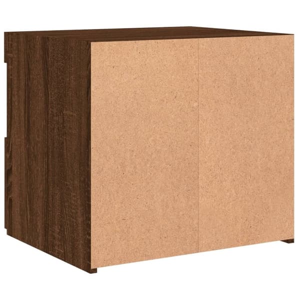 vidaXL sengeborde 2 stk. med LED-lys 50x40x45 cm brun egetræsfarve