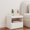 Miniatyrbillede 3 af 11: vidaXL sengebord med LED-lys 50x40x45 cm hvid