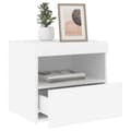 Miniatyrbillede 5 af 11: vidaXL sengebord med LED-lys 50x40x45 cm hvid