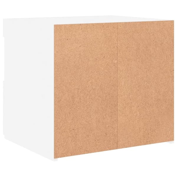 vidaXL sengebord med LED-lys 50x40x45 cm hvid