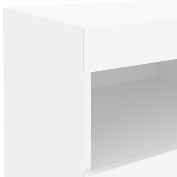vidaXL sengebord med LED-lys 50x40x45 cm hvid
