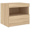 Miniatyrbilde 7 av 11: vidaXL Nattbord med LED 2 stk sonoma eik 50x40x45 cm