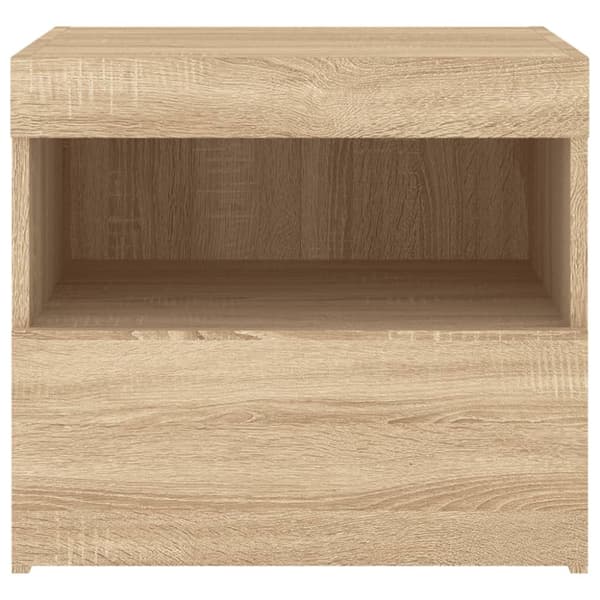 vidaXL Nattbord med LED 2 stk sonoma eik 50x40x45 cm