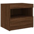 Miniatyrbillede 6 af 11: vidaXL sengebord med LED-lys 50x40x45 cm brun egetræsfarve