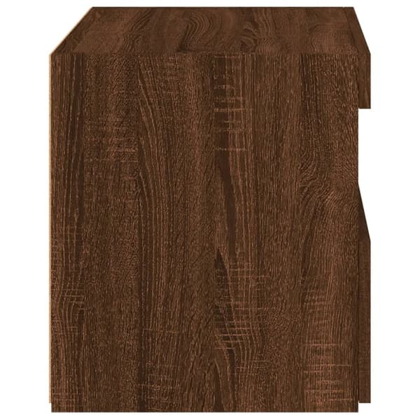 vidaXL sengebord med LED-lys 50x40x45 cm brun egetræsfarve