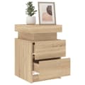 Miniatyrbilde 5 av 11: vidaXL Nattbord med LED sonoma eik 35x39x55 cm