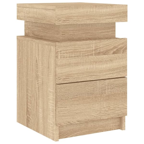 vidaXL Nattbord med LED sonoma eik 35x39x55 cm