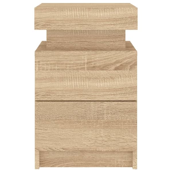 vidaXL Nattbord med LED sonoma eik 35x39x55 cm