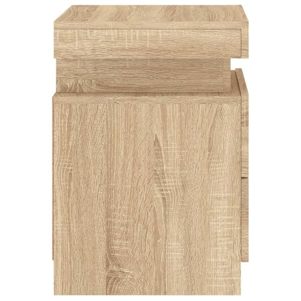 vidaXL Nattbord med LED sonoma eik 35x39x55 cm