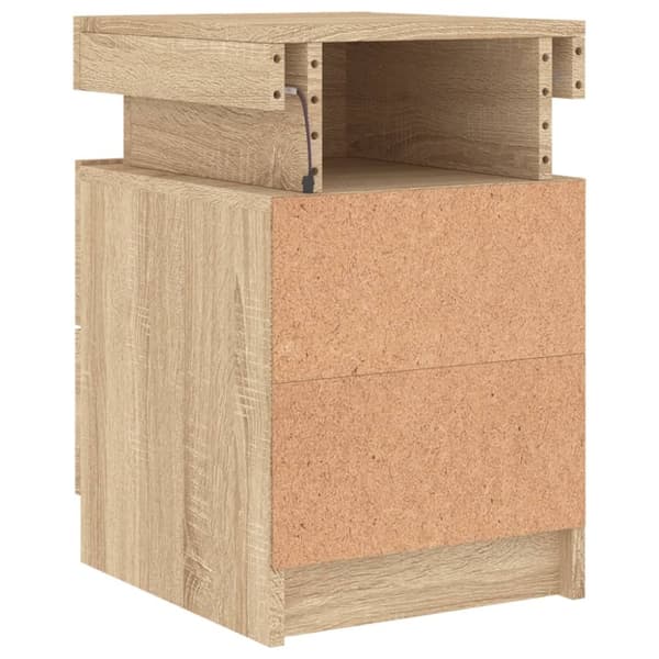 vidaXL Nattbord med LED sonoma eik 35x39x55 cm