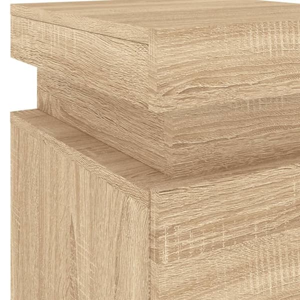 vidaXL Nattbord med LED sonoma eik 35x39x55 cm