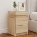 Miniatyrbilde 1 av 11: vidaXL Nattbord med LED sonoma eik 35x39x55 cm