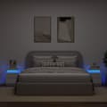 Miniatyrbilde 4 av 11: vidaXL Nattbord med LED 2 stk hvit 35x39x55 cm