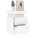 Miniatyrbilde 5 av 11: vidaXL Nattbord med LED 2 stk hvit 35x39x55 cm