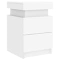 Miniatyrbilde 6 av 11: vidaXL Nattbord med LED 2 stk hvit 35x39x55 cm
