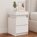 Miniatyrbilde 1 av 11: vidaXL Nattbord med LED 2 stk hvit 35x39x55 cm