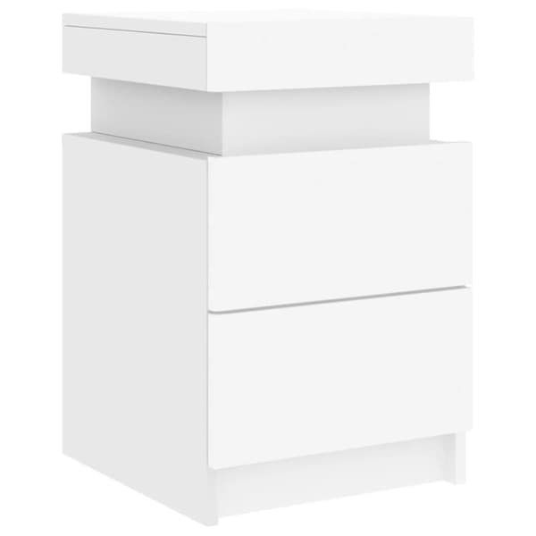 vidaXL sengeborde 2 stk. med LED-lys 35x39x55 cm hvid