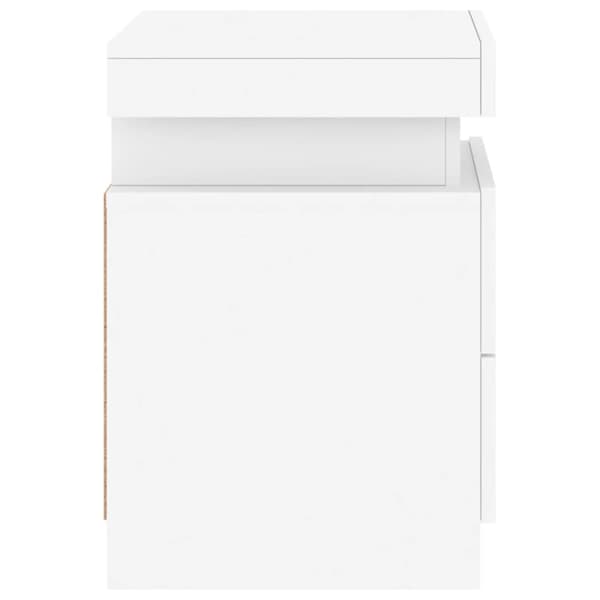 vidaXL sengeborde 2 stk. med LED-lys 35x39x55 cm hvid