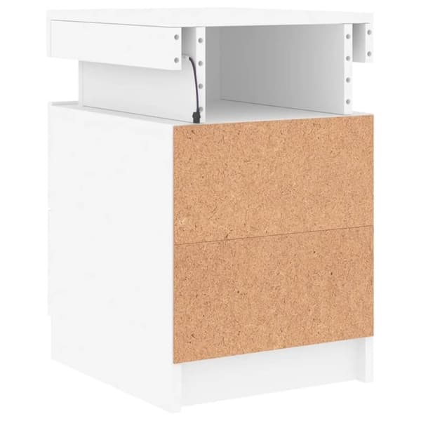 vidaXL sengeborde 2 stk. med LED-lys 35x39x55 cm hvid